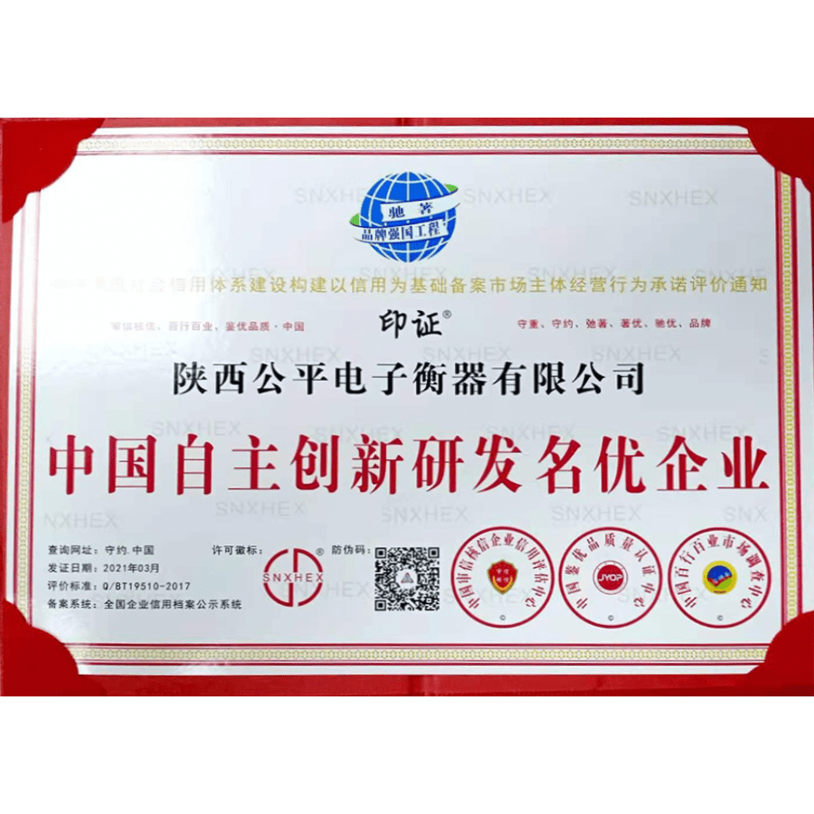 中國(guó)自(zì)主創新研發名優企業(yè)